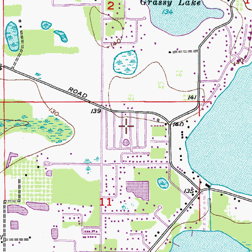 Topographic Map of Mid Lakes Mobile Home Park, FL