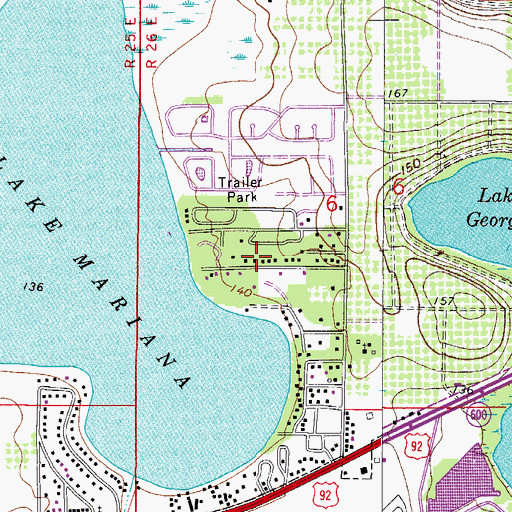 Topographic Map of Pinewood Lane Mobile Home Park, FL