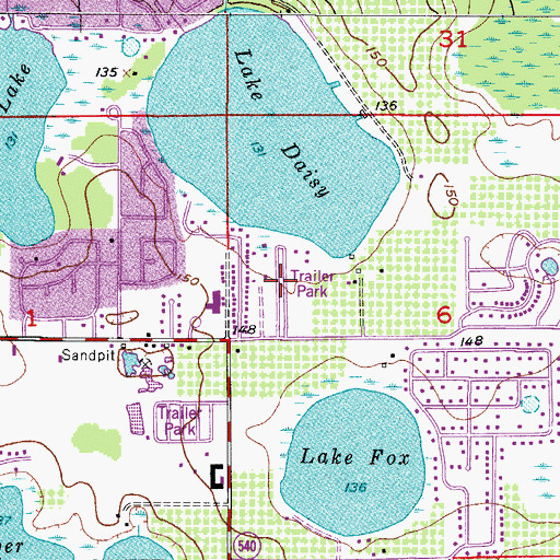 Topographic Map of Grove Shores Mobile Colony, FL