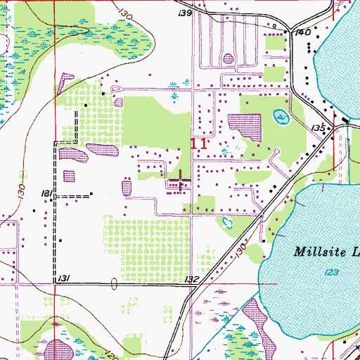 Topographic Map of Harrells Mobile Home Park, FL