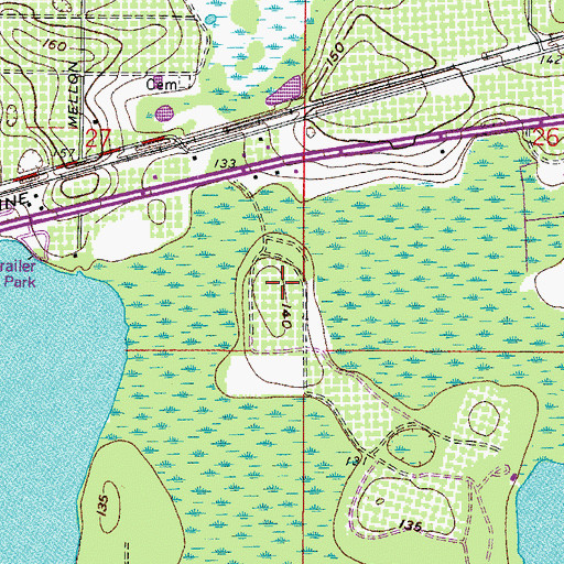 Topographic Map of Hidden Golf Club Mobile Home Park, FL