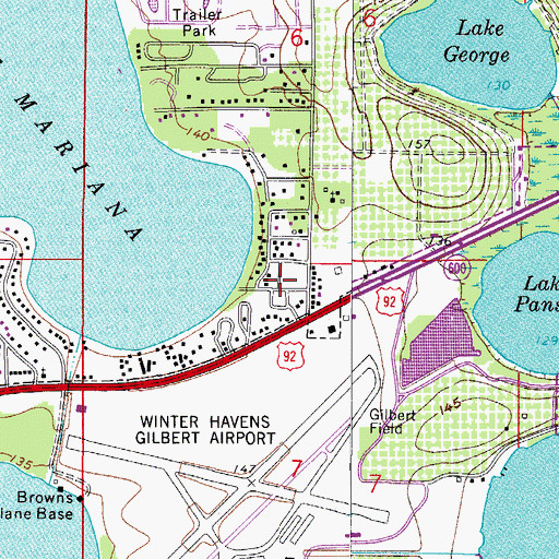 Topographic Map of Leisure Homes Mobile Park, FL