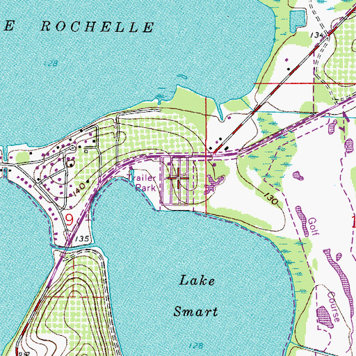 Topographic Map of Lucerne Lakeside Manufactured Home Community, FL