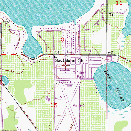 Topographic Map of Orange Manor Mobile Home Park West, FL