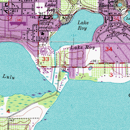 Topographic Map of Rainbow Trailer Park, FL