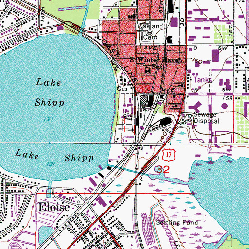Topographic Map of Shipp Side Mobile Home Park, FL