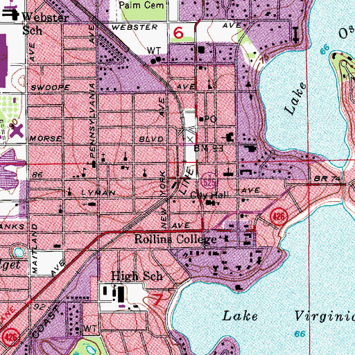 Topographic Map of Winter Park Historical Museum, FL