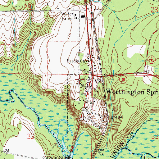 Topographic Map of Timber Village Mobile Home Park, FL