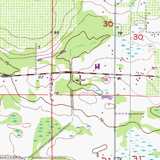 Topographic Map of Johnson Trailer Park, FL