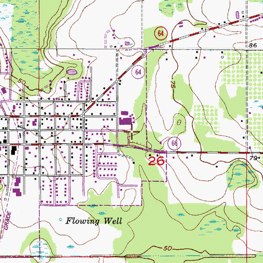 Topographic Map of The Oasis at Zolfo Springs Mobile Home Park, FL