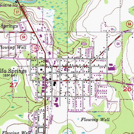 Topographic Map of First Baptist Church of Zolfo Springs, FL