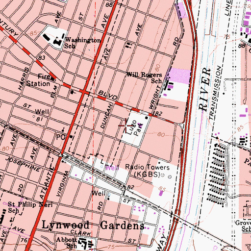 Topographic Map of Lugo Park, CA