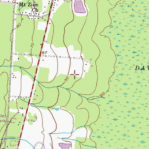 Topographic Map of Frank Long Elementary School, GA
