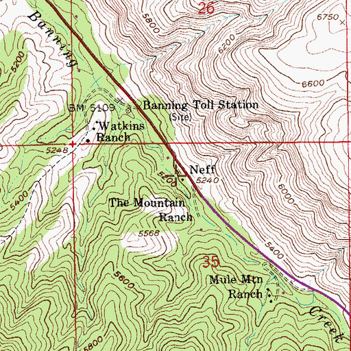 Topographic Map of Neff, AZ