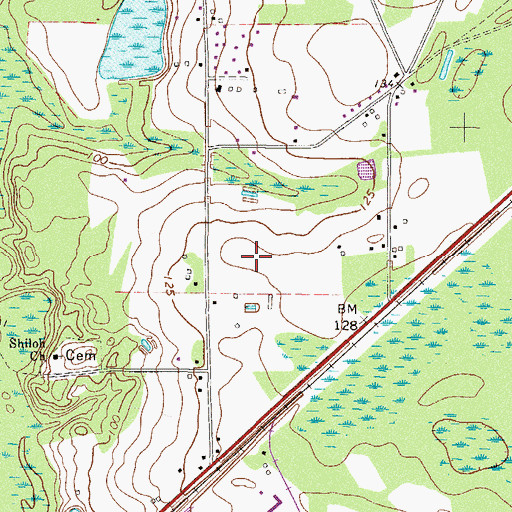 Topographic Map of Pierce County Middle School, GA