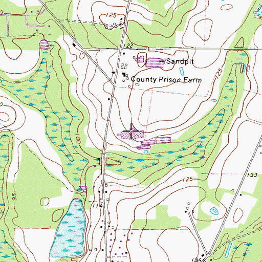 Topographic Map of Pierce County High School, GA