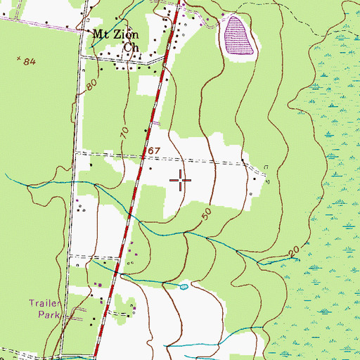 Topographic Map of Lewis Frasier Middle School, GA