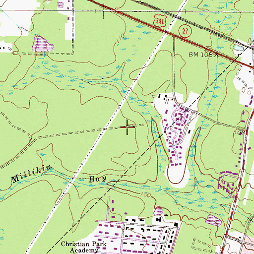 Topographic Map of Martha Puckett Middle School, GA