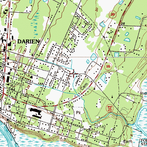 Topographic Map of Pine Street Christian School, GA