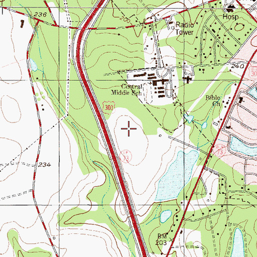 Topographic Map of Screven County Elementary School, GA