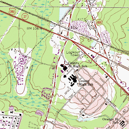 Topographic Map of James E Bacon Elementary School, GA