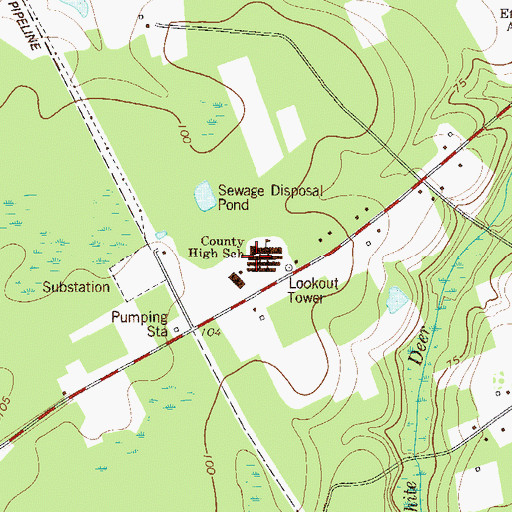 Topographic Map of Effingham County Middle School, GA