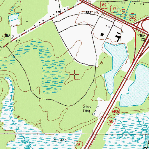 Topographic Map of Satilla Marsh Elementary School, GA