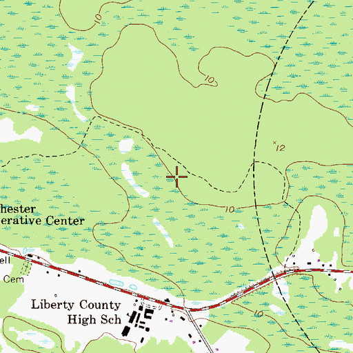 Topographic Map of Midway Middle School, GA