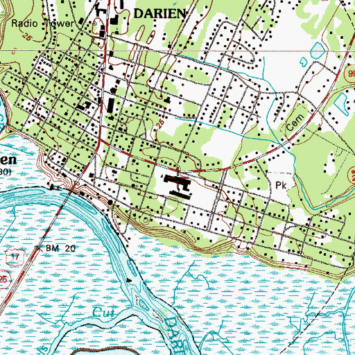 Topographic Map of Oak Grove Intermediate School, GA