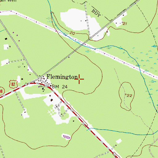 Topographic Map of Brewton - Parker College Liberty Site, GA