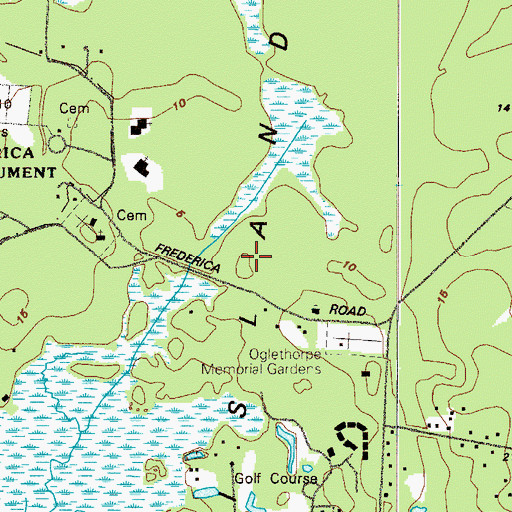 Topographic Map of Oglethorpe Point Elementary School, GA