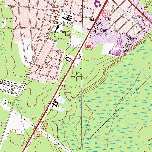 Topographic Map of Arthur Williams Middle School, GA