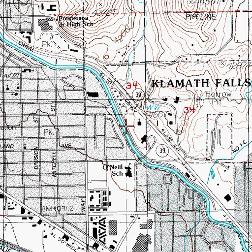 Topographic Map of Hilltop Christian Academy, OR