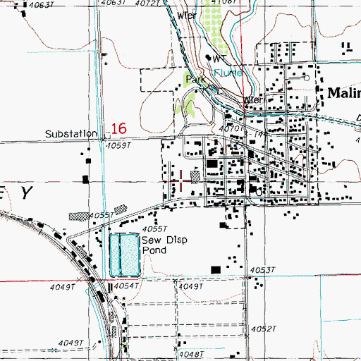Topographic Map of Malin Elementary School, OR