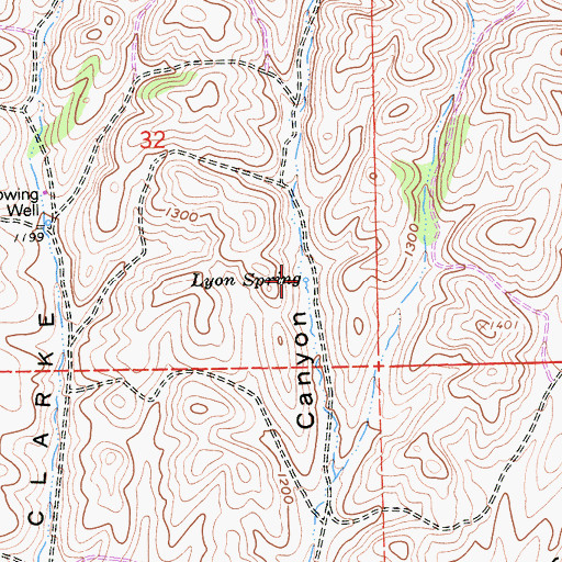 Topographic Map of Lyon Spring, CA