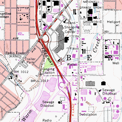 Topographic Map of Lytle Creek, CA