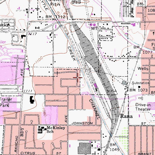 Topographic Map of Lytle Creek Channel, CA