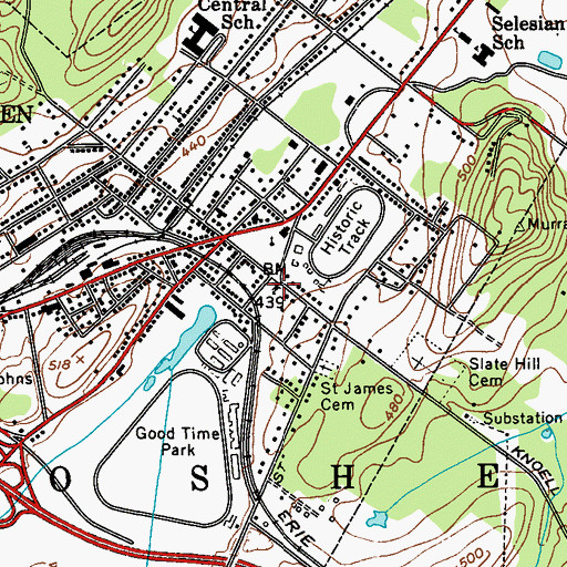 Topographic Map of Saint James Episcopal Church, NY