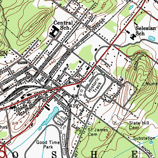 Topographic Map of Goshen United Methodist Church, NY