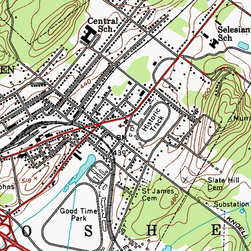 Topographic Map of First Presbyterian Church, NY