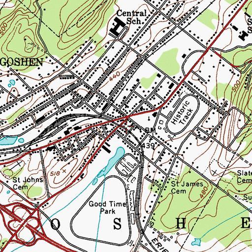 Topographic Map of Calvary Chapel of Orange County, NY