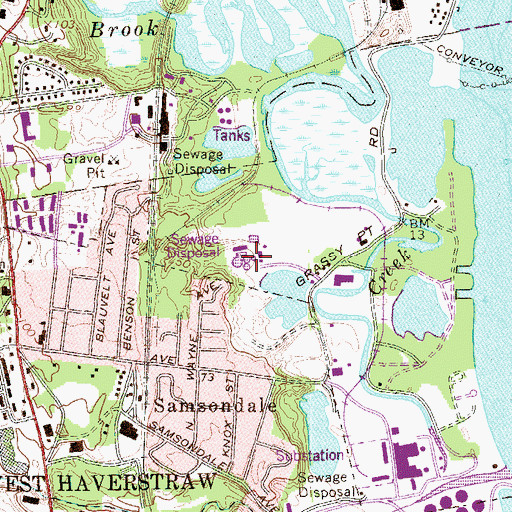 Topographic Map of Haverstraw Joint Regional Sewage Treatment Plant, NY
