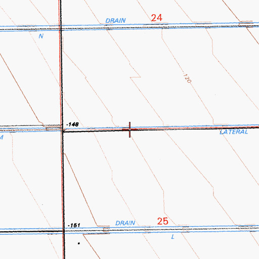 Topographic Map of M Lateral, CA