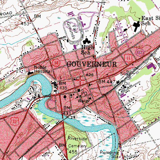 Topographic Map of Gralyn Theatre (historical), NY