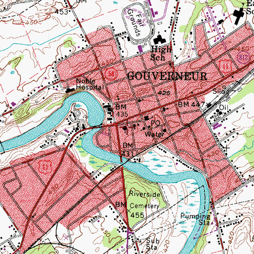 Topographic Map of First Presbyterian Church, NY