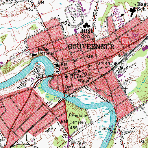 Topographic Map of First Baptist Church (historical), NY