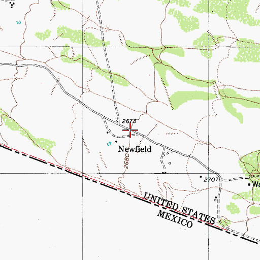 Topographic Map of Newfield, AZ