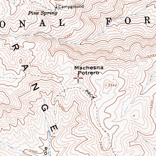 Topographic Map of Machesna Potrero, CA