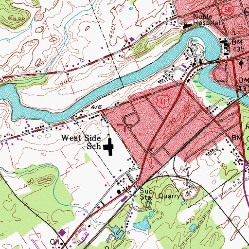 Topographic Map of Westside Baptist Church, NY