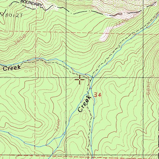 Topographic Map of Machine Creek, CA